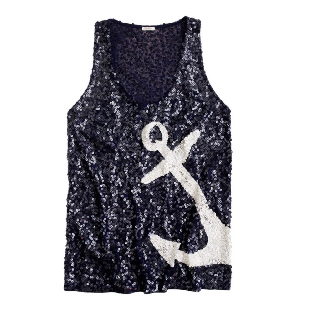 J. Crew Sequin Anchor Tank  Top